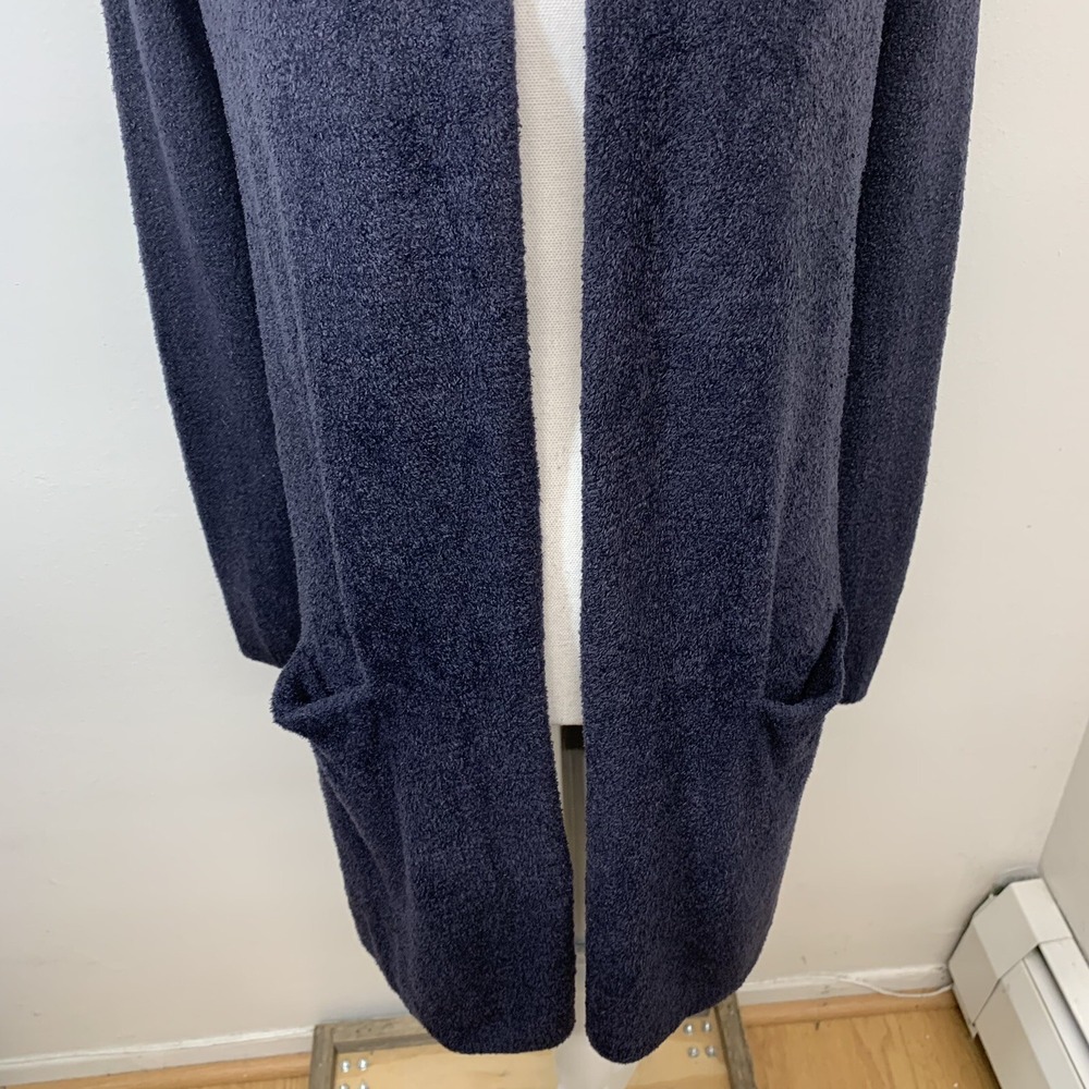 Barefoot Dreams Open Bamboo Chic Lite Cardigan XS Pocket Sweater Charcoal Gray - Picture 3 of 10